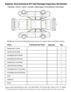 DIY Hail Damage Car Worksheet Austin PG 1